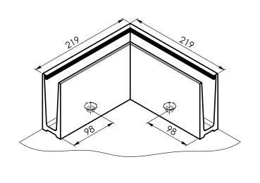 Ecke OUT für Aluprofil mit Oberverankerung AL/ELOX